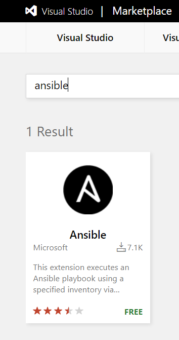 Ansible in the Azure DevOps marketplace